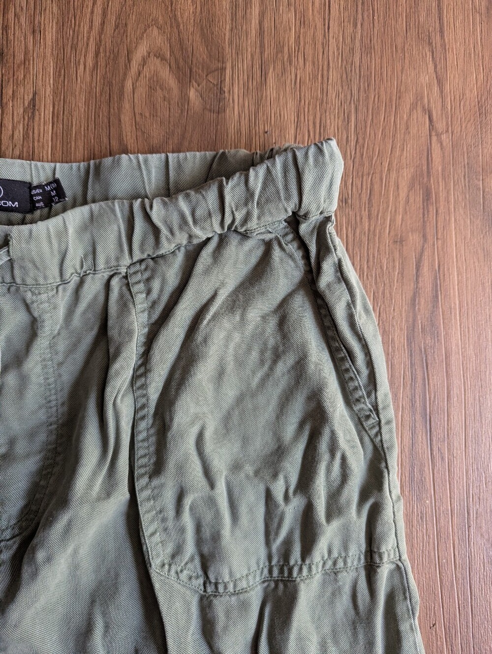 Volcom Olive Green Cargo Drawstring Pants Sz M/8 - Picture 2 of 8